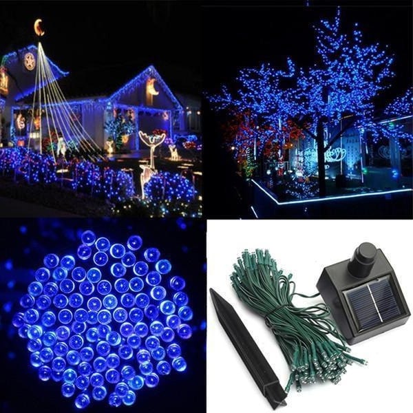 Outdoor Solar String Lights with 100 LED Fairy Garden Landscape Lighting with Adjustable Panel - Image 7