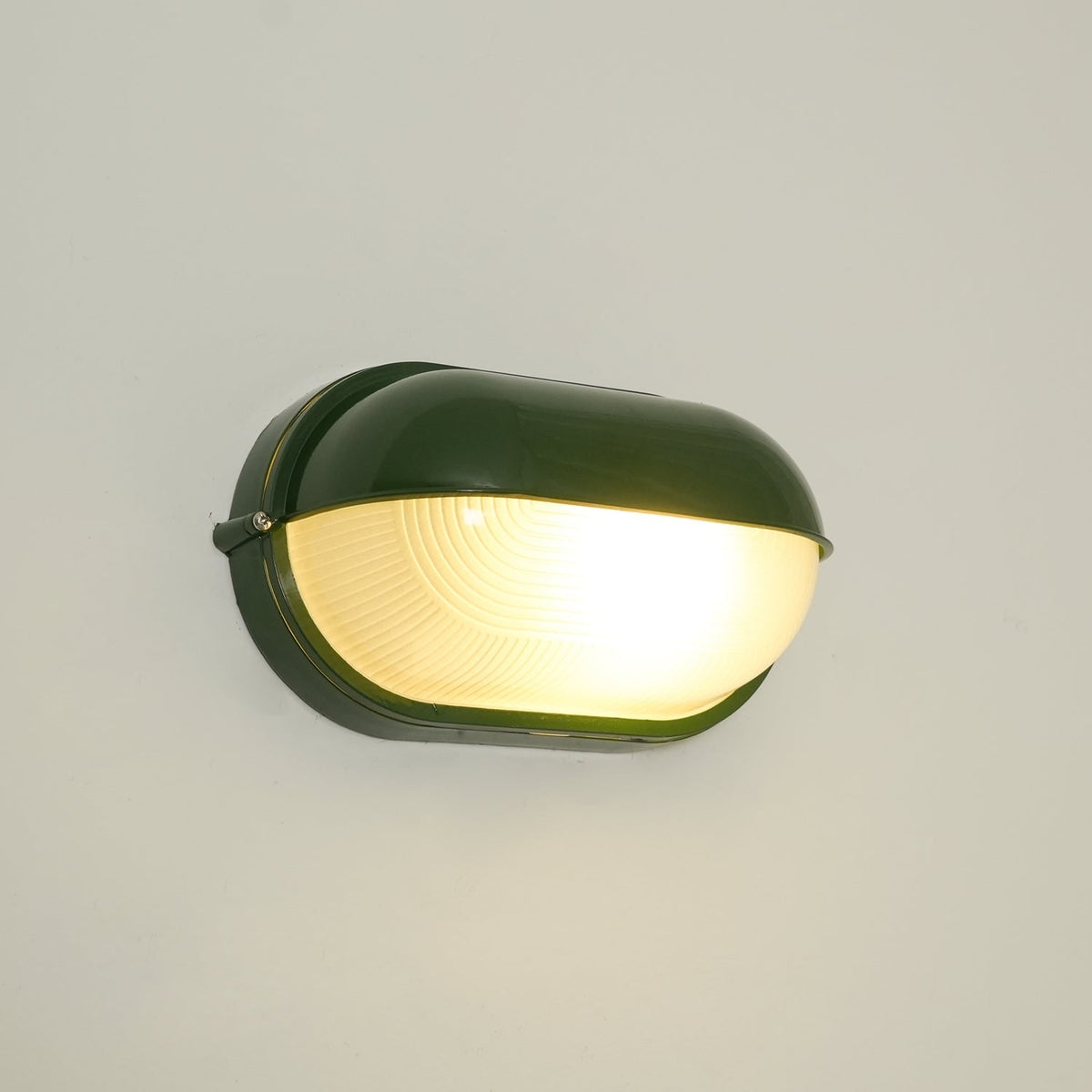 Outdoor Wall Light Bulkhead with Ribbed Glass Eyelid Hood Weather-Resistant - Image 24