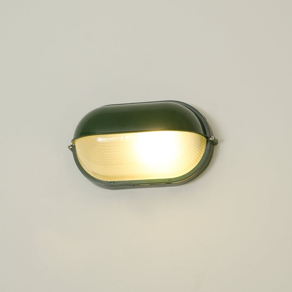 Outdoor Wall Light Bulkhead with Ribbed Glass Eyelid Hood Weather-Resistant - Image 25