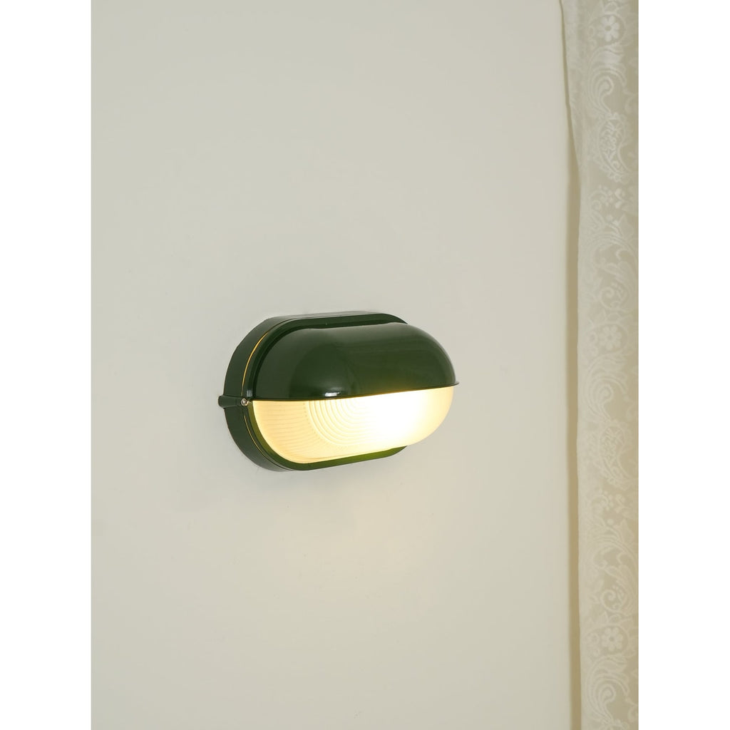 Outdoor Wall Light Bulkhead with Ribbed Glass Eyelid Hood Weather-Resistant - Image 28
