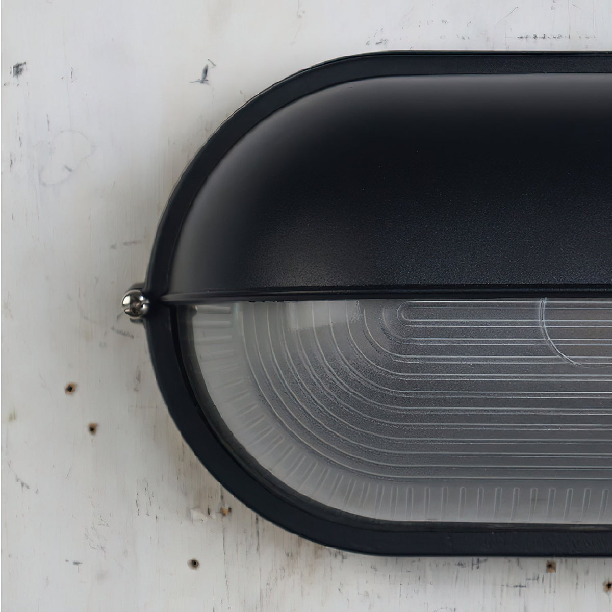Outdoor Wall Light Bulkhead with Ribbed Glass Eyelid Hood Weather-Resistant - Image 39