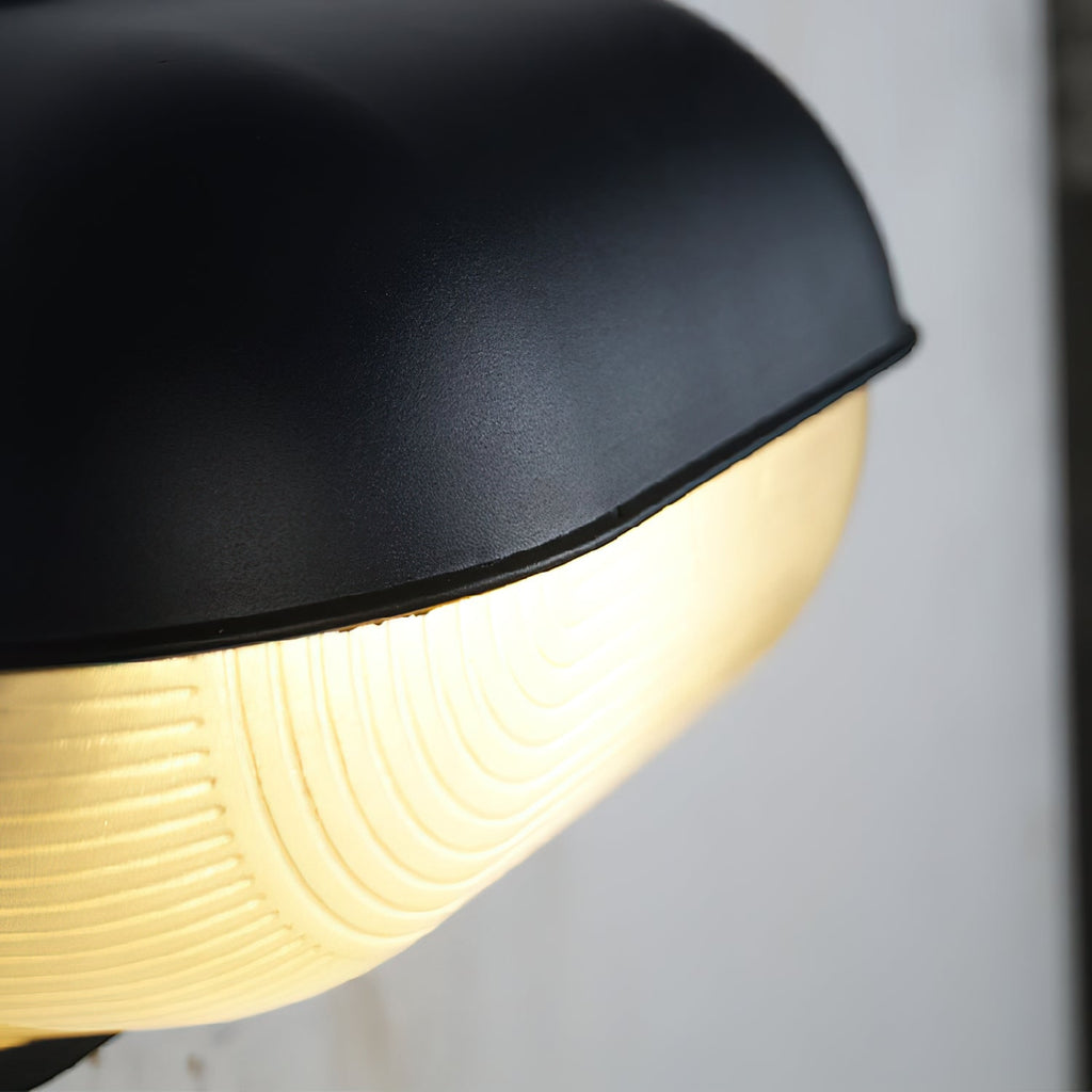 Outdoor Wall Light Bulkhead with Ribbed Glass Eyelid Hood Weather-Resistant - Image 40