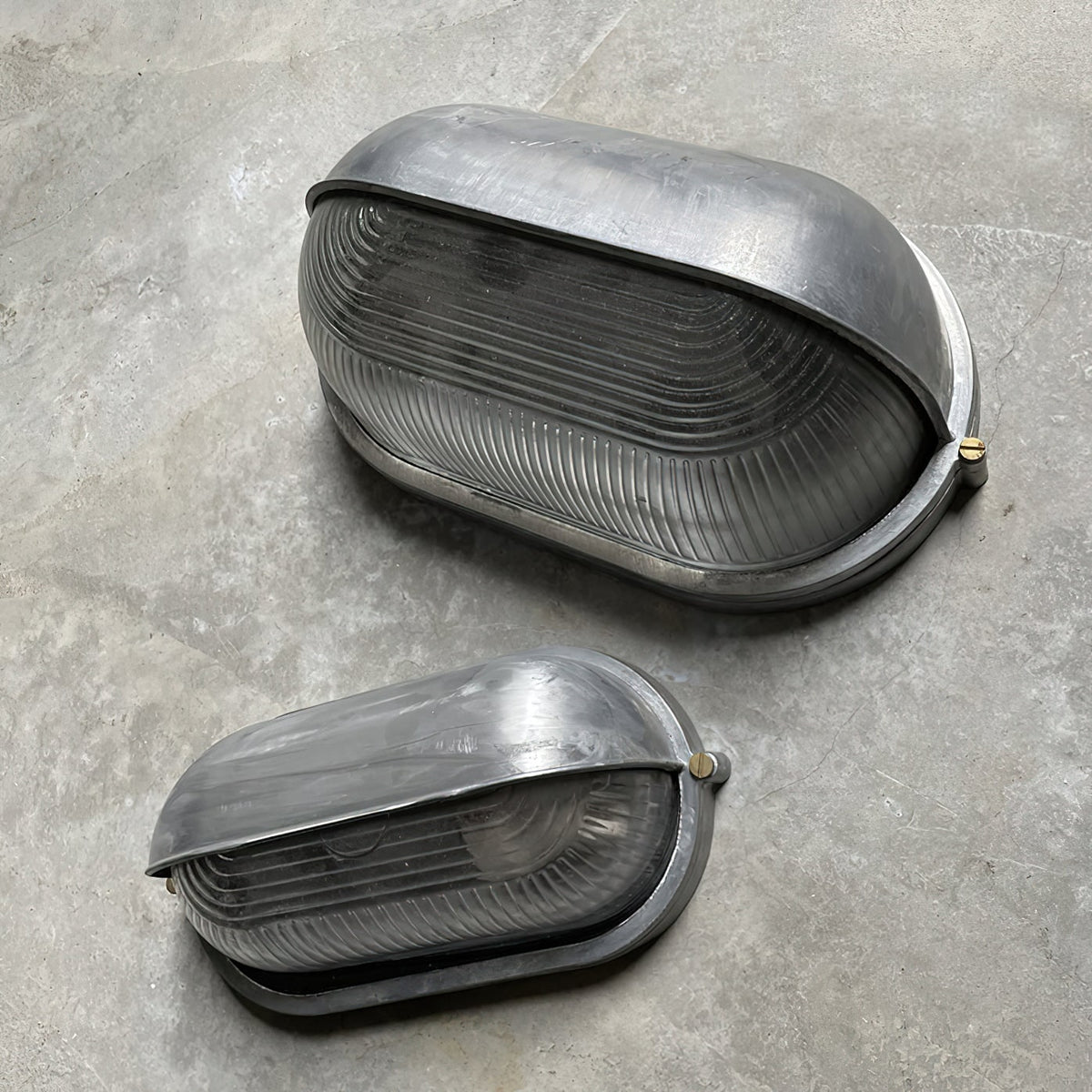 Outdoor Wall Light Bulkhead with Ribbed Glass Eyelid Hood Weather-Resistant - Image 43