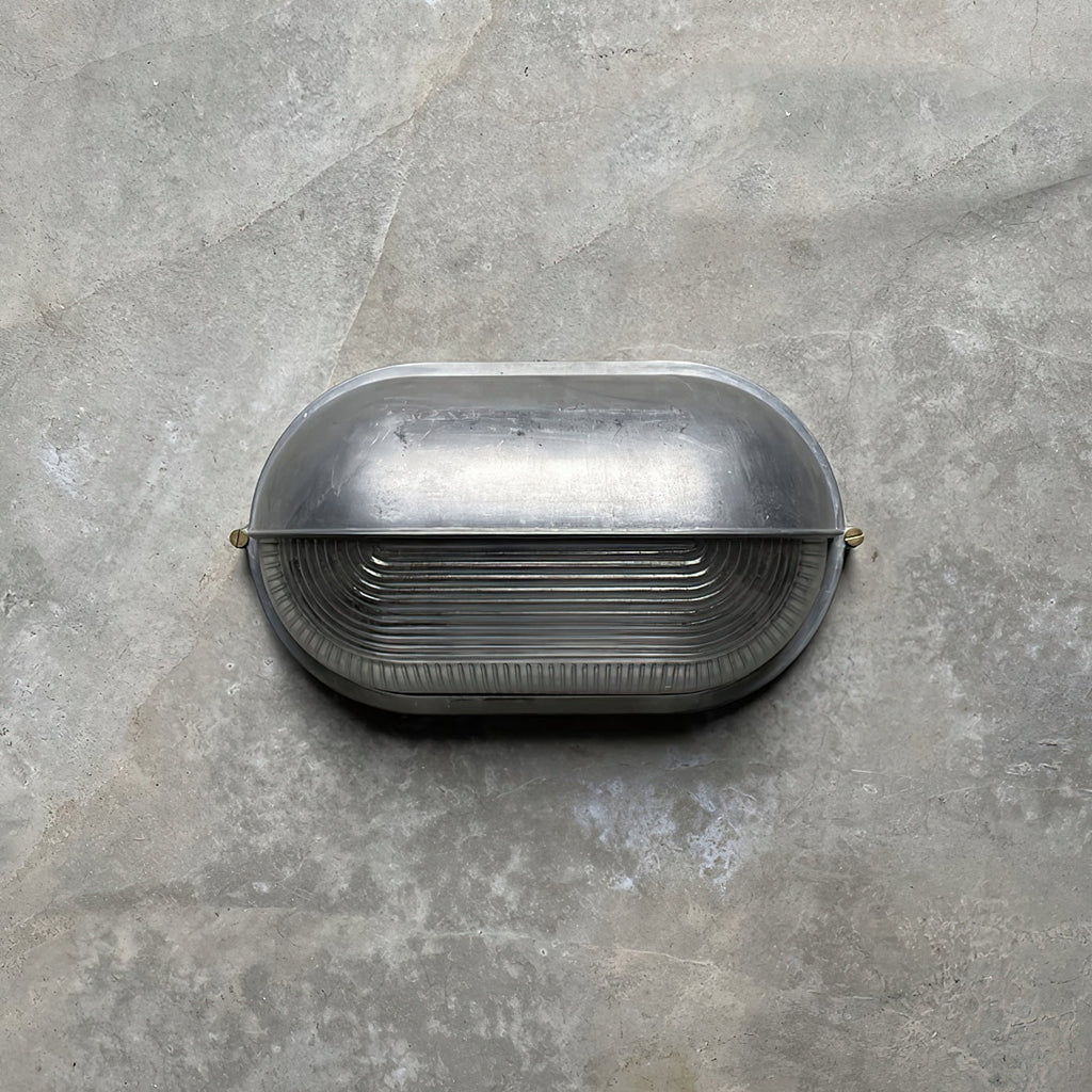 Outdoor Wall Light Bulkhead with Ribbed Glass Eyelid Hood Weather-Resistant - Image 44
