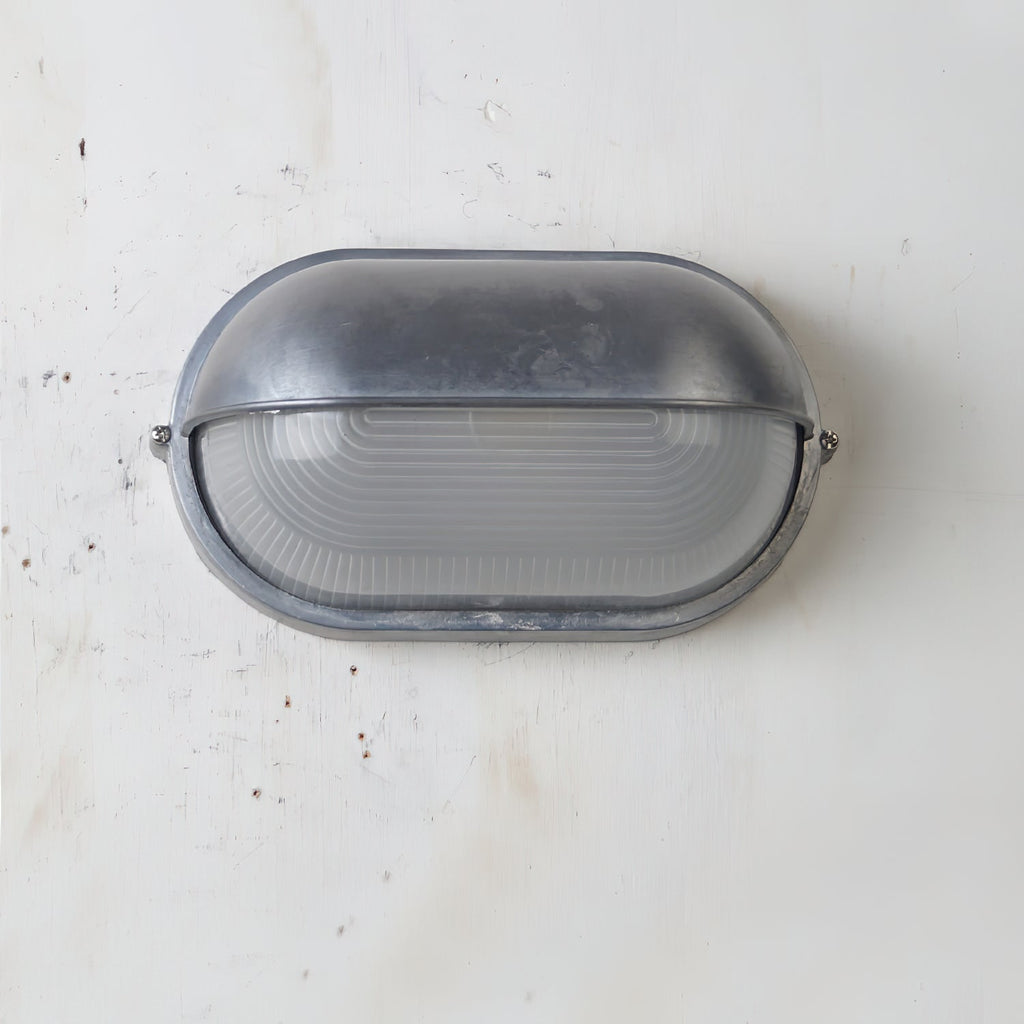 Outdoor Wall Light Bulkhead with Ribbed Glass Eyelid Hood Weather-Resistant - Image 45