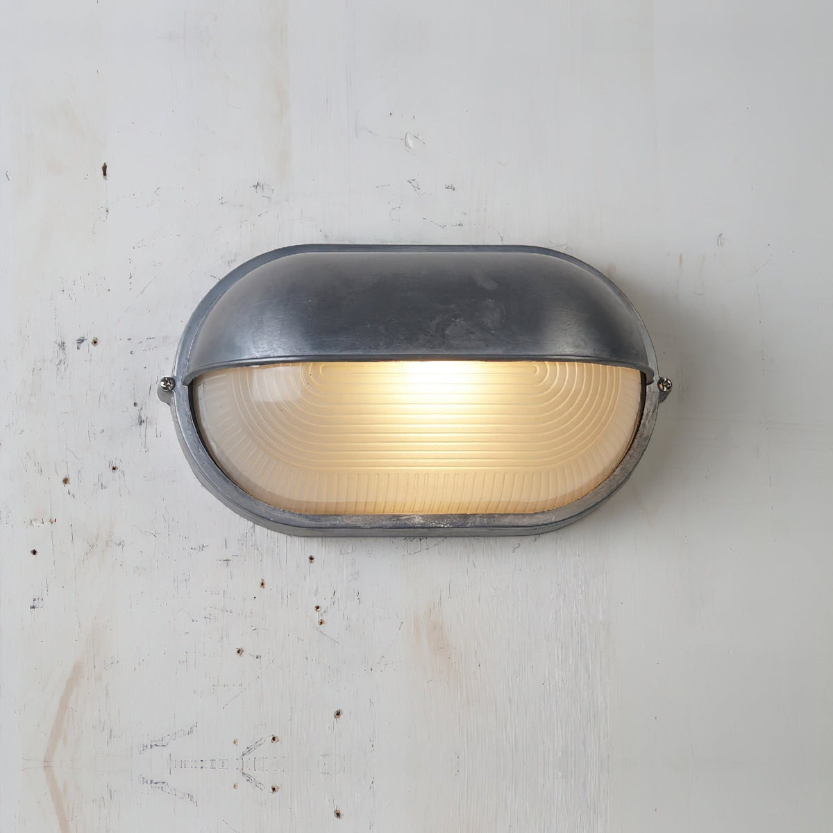 Outdoor Wall Light Bulkhead with Ribbed Glass Eyelid Hood Weather-Resistant - Image 46