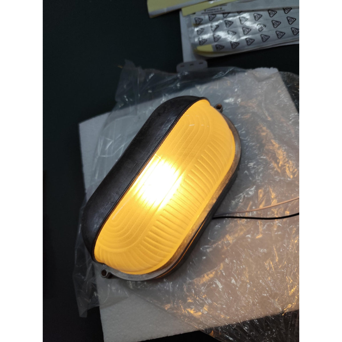 Outdoor Wall Light Bulkhead with Ribbed Glass Eyelid Hood Weather-Resistant - Image 53