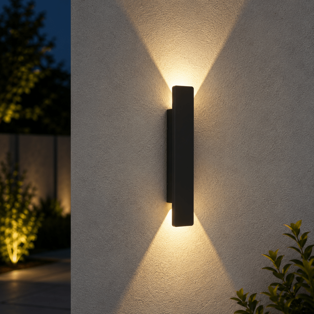 Outdoor Wall Sconce and Light with LED Up Down Lighting and Modern Rectangular Design - Image 11