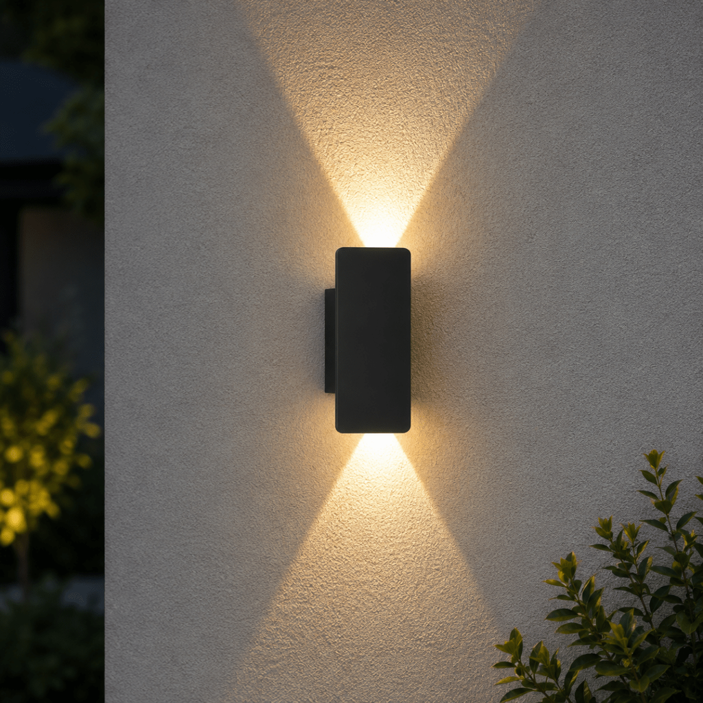 Outdoor Wall Sconce and Light with LED Up Down Lighting and Modern Rectangular Design - Image 7