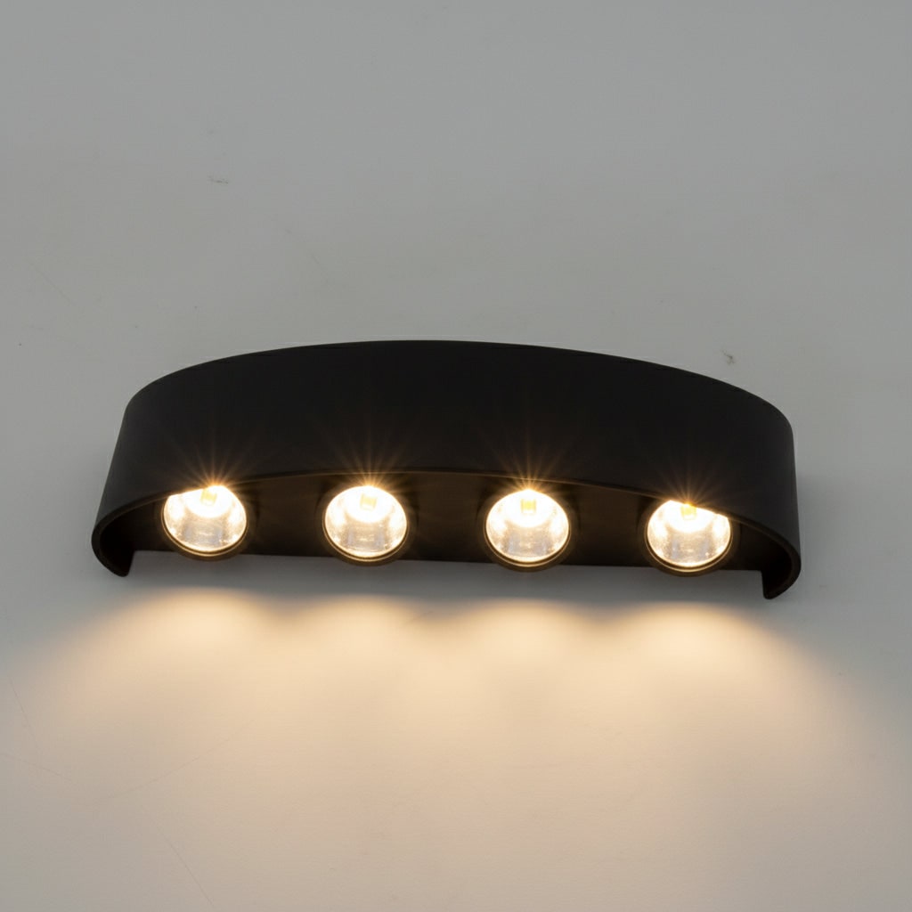 Outdoor Wall Sconce Light Waterproof Lighting LED Curved Aluminum Fixture - Image 6