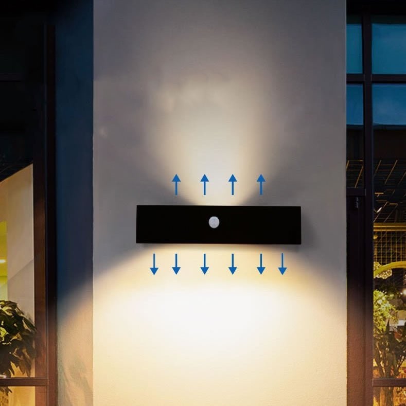 Outdoor Wall Sconce Light with Up and Down LED Lighting and Motion Sensor Exterior - Image 7