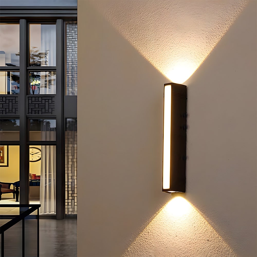 Outdoor Wall Sconce with Up and Down LED Lighting and Modern Architectural Design - Image 12