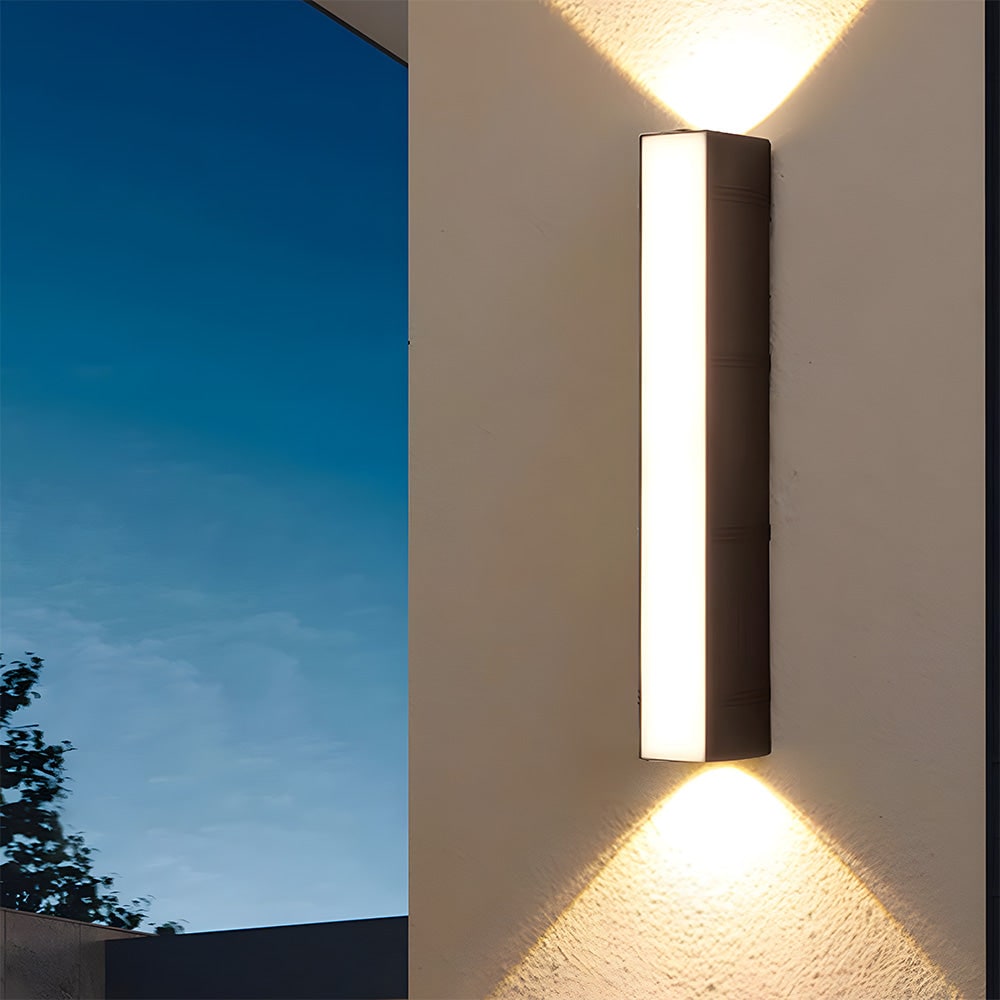 Outdoor Wall Sconce with Up and Down LED Lighting and Modern Architectural Design - Image 13