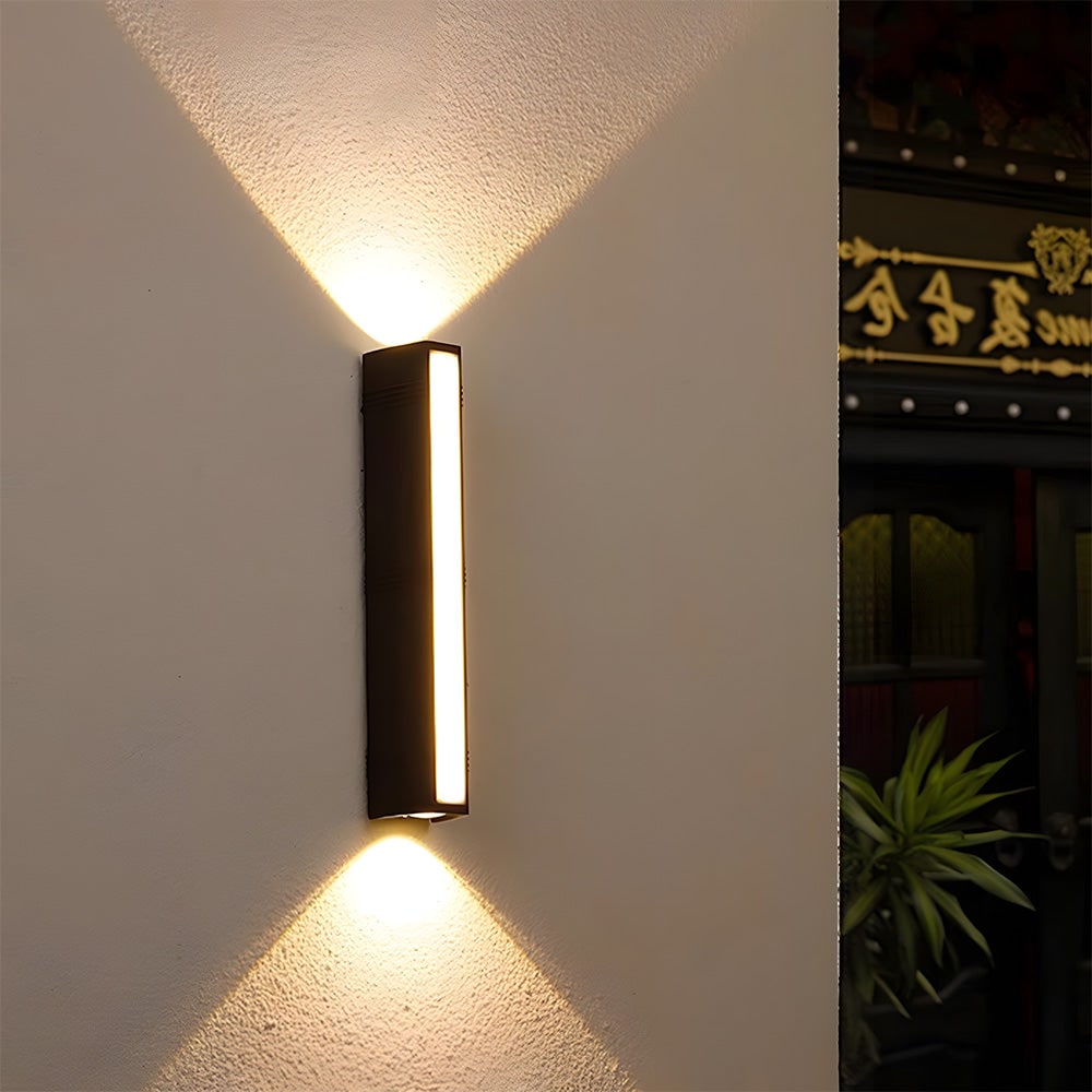 Outdoor Wall Sconce with Up and Down LED Lighting and Modern Architectural Design - Image 8