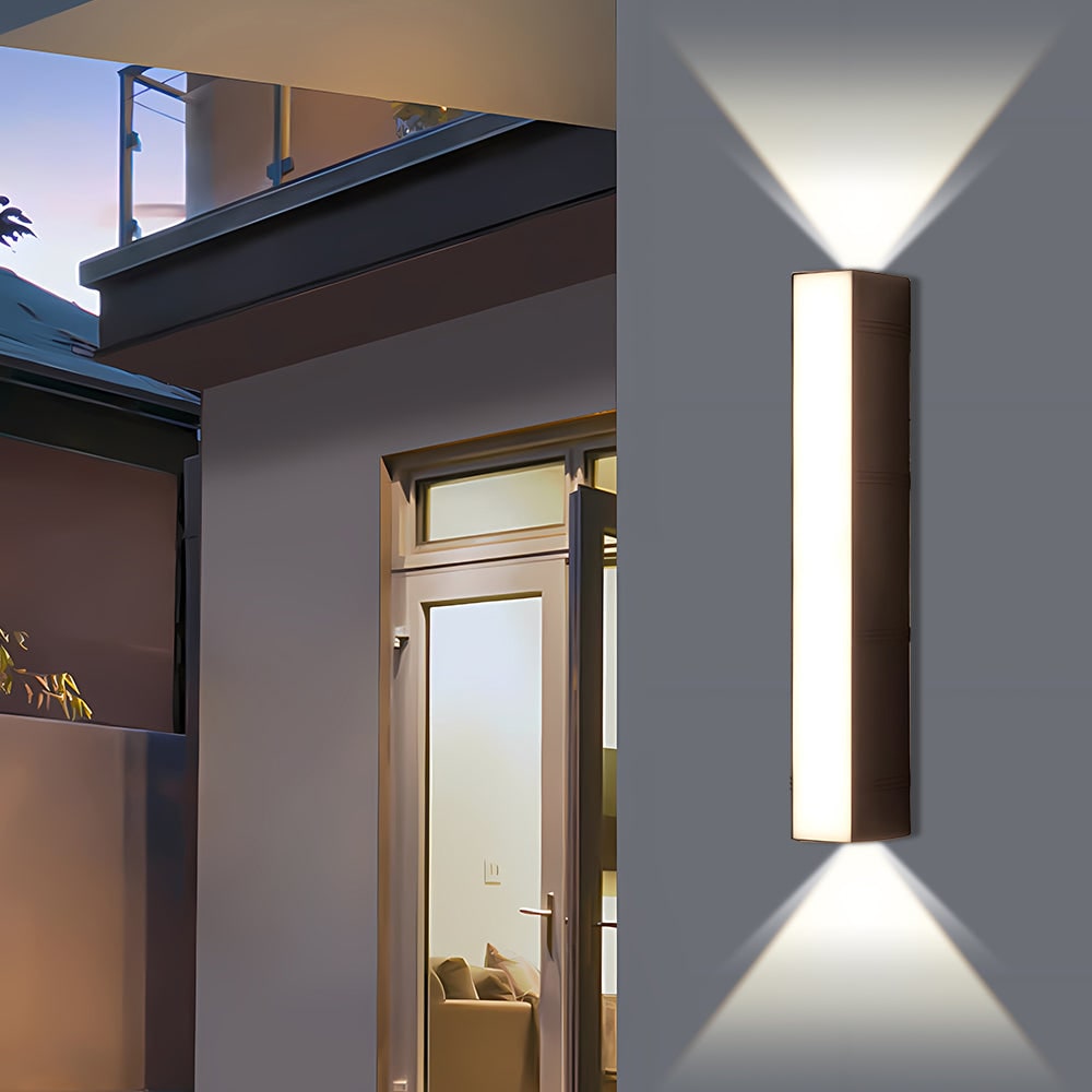Outdoor Wall Sconce with Up and Down LED Lighting and Modern Architectural Design - Image 9
