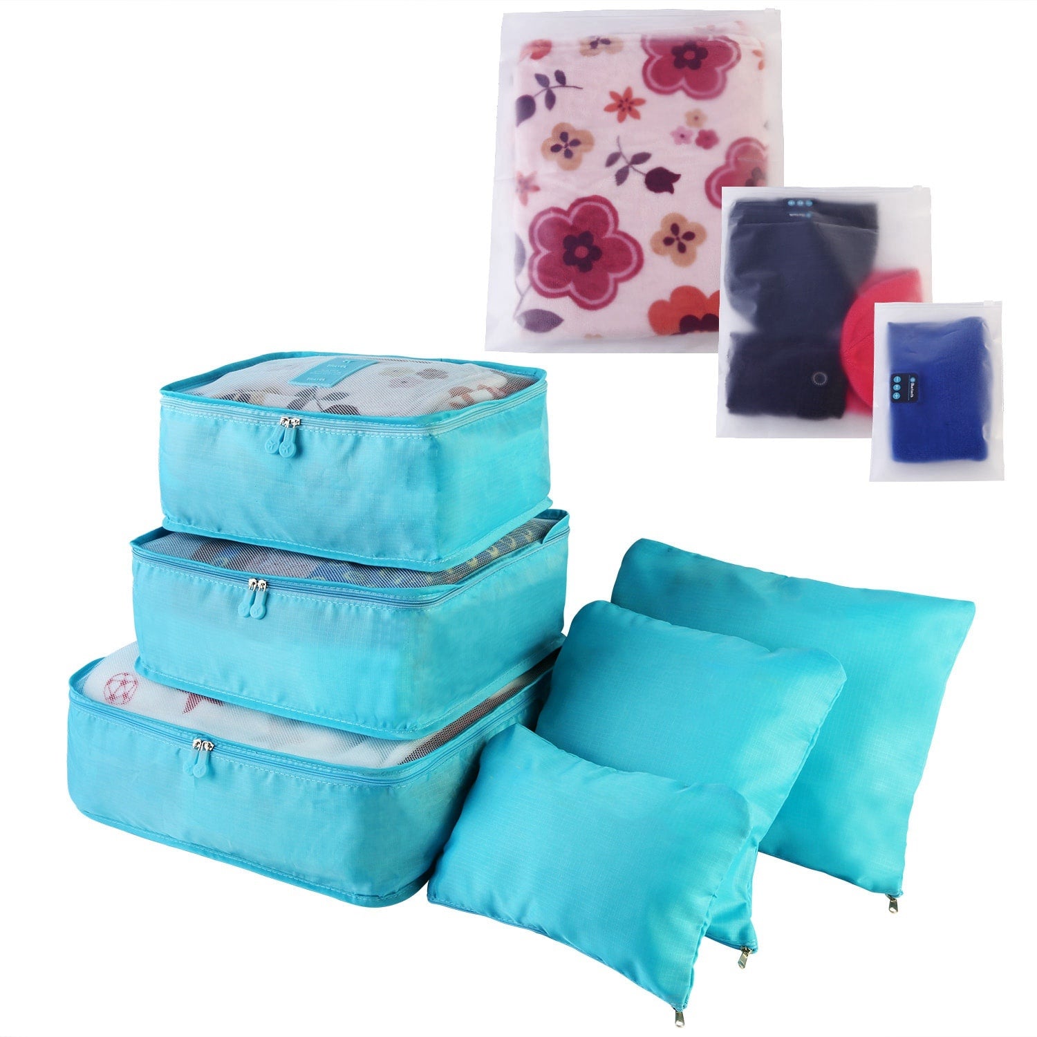 Packing Cubes and Compression Bags Travel Organizer Set with Pouches 9-Piece Luggage Traveling - Image 13