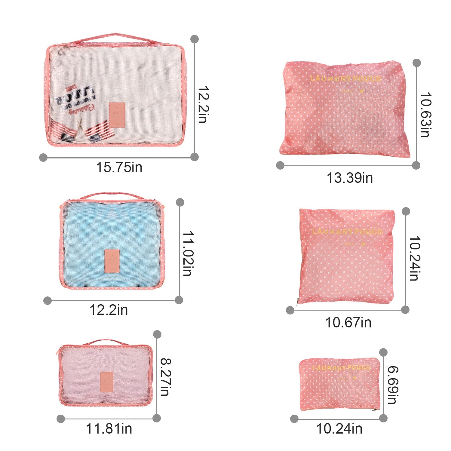 Packing Cubes and Compression Bags Travel Organizer Set with Pouches 9-Piece Luggage Traveling - Image 16