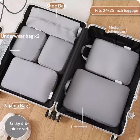 Packing Cubes and Compression for Travel with Luggage Organizer Bags 6 or 8 Piece - Image 1