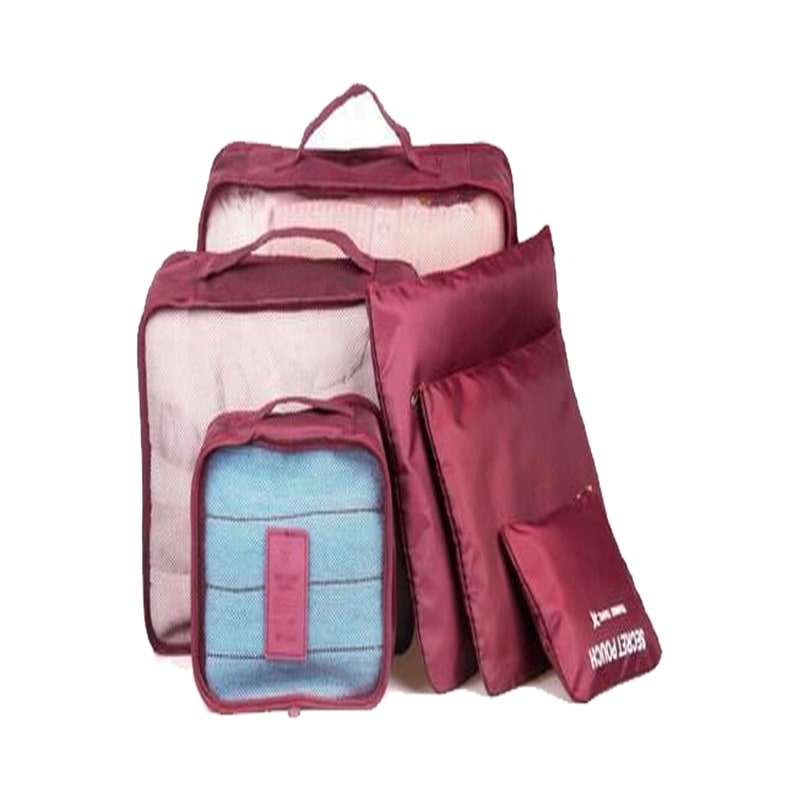 Packing Cubes Travel Organizer Set with Mesh Panels 6-Piece Lightweight Luggage Storage Pouches - Image 6