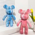 Paint Your Own Fluid Art Bear with Jointed Arms and Marbled Vinyl Canvas Polar - Image 1