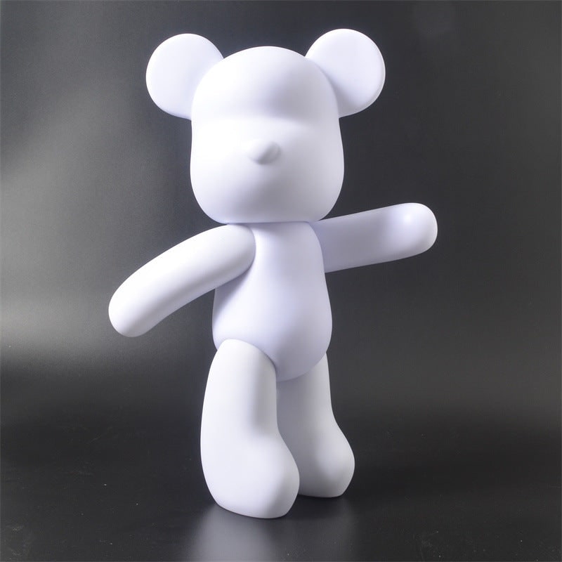 Paint Your Own Fluid Art Bear with Jointed Arms and Marbled Vinyl Canvas Polar - Image 2