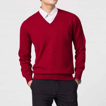 Men's V-Neck Sweater Versatile Lightweight Knitwear for Smart Casual Outfits