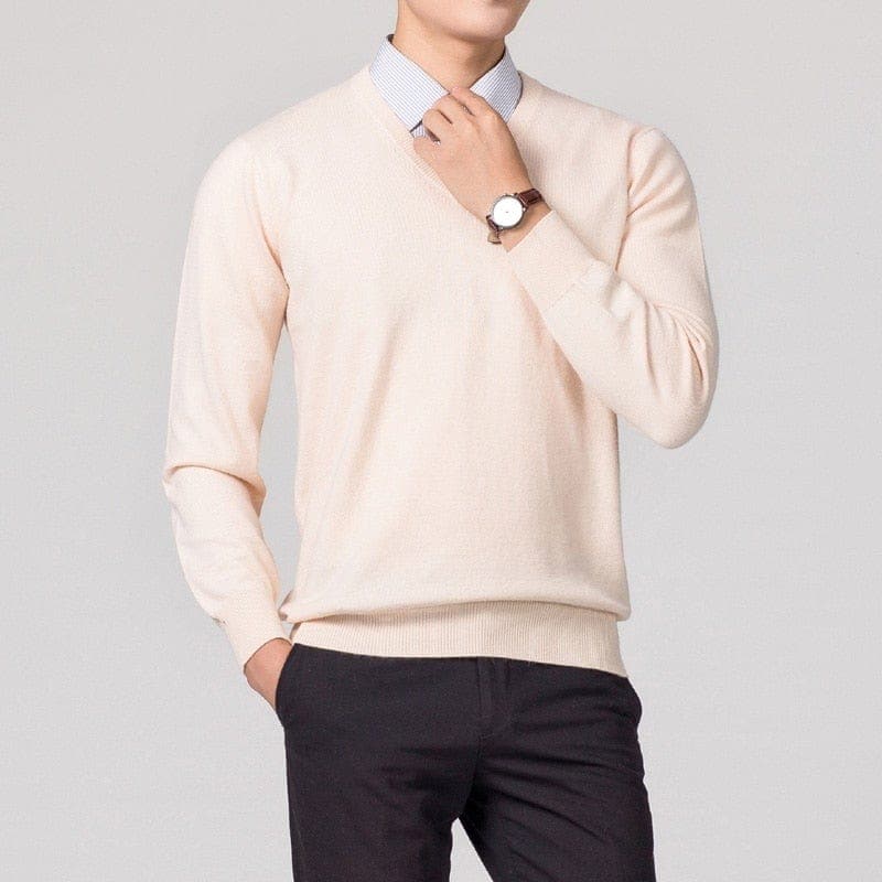 Men's V-Neck Sweater Versatile Lightweight Knitwear for Smart Casual Outfits