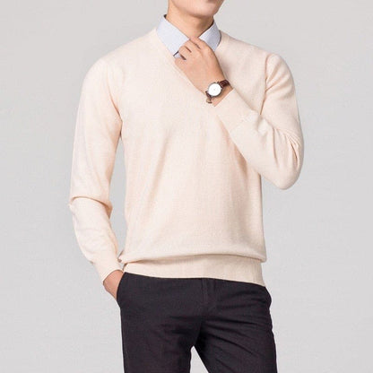 Men's V-Neck Sweater Versatile Lightweight Knitwear for Smart Casual Outfits