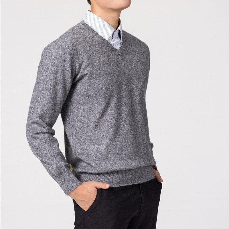 Men's V-Neck Sweater Versatile Lightweight Knitwear for Smart Casual Outfits