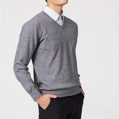 Men's V-Neck Sweater Versatile Lightweight Knitwear for Smart Casual Outfits