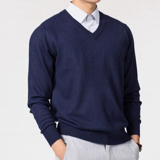 Men's V-Neck Sweater Versatile Lightweight Knitwear for Smart Casual Outfits