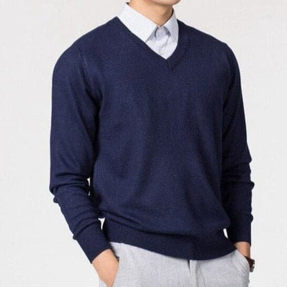 Men's V-Neck Sweater Versatile Lightweight Knitwear for Smart Casual Outfits