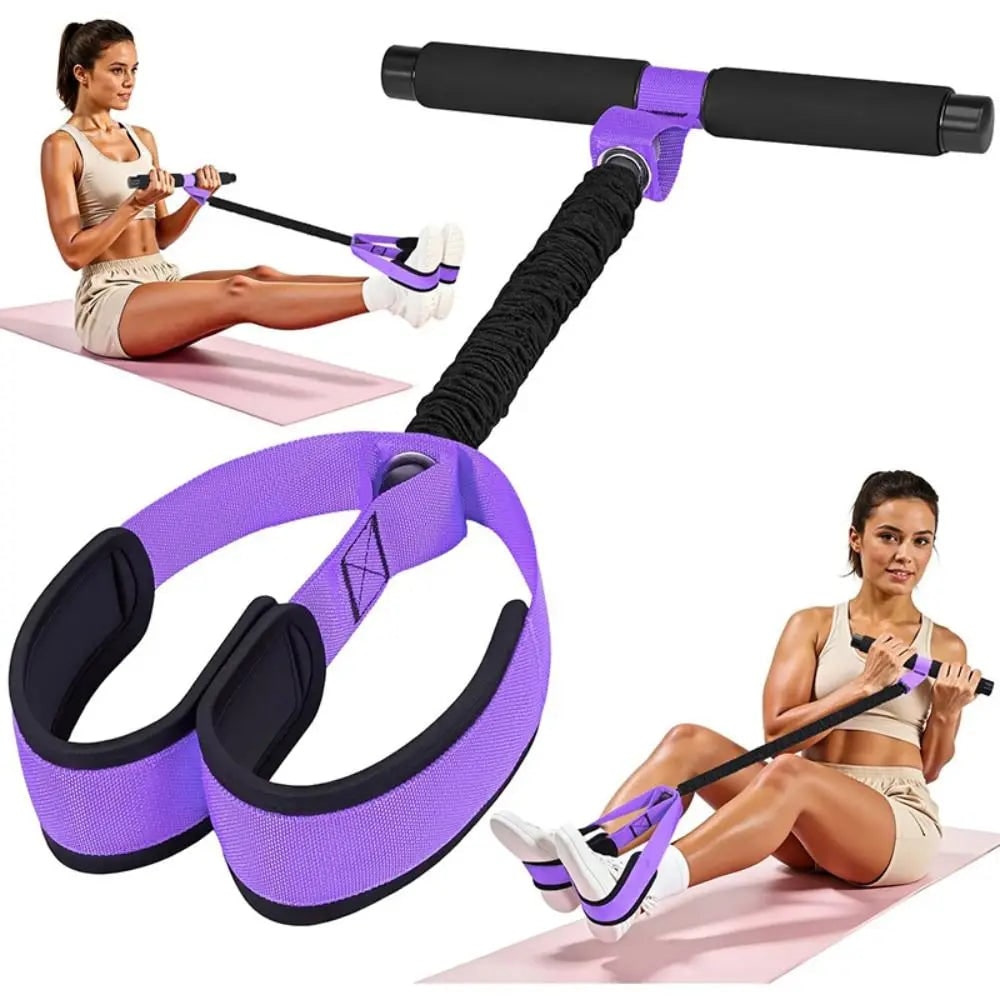Pedal Resistance Band Elastic Core Workout Trainer Foam Handlebar Foot Loops - Image 4