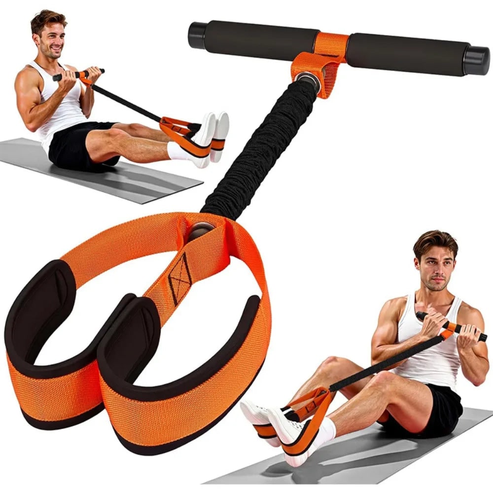 Pedal Resistance Band Elastic Core Workout Trainer Foam Handlebar Foot Loops - Image 7