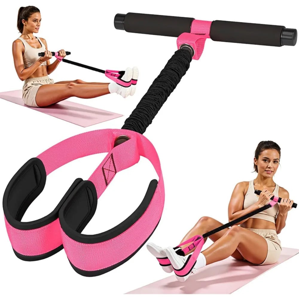 Pedal Resistance Band Elastic Core Workout Trainer Foam Handlebar Foot Loops - Image 8