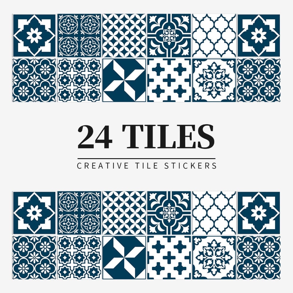 Peel and Stick Tile Backsplash Wall Art Decor Stickers with Mandala Patterns Pack of 24 - Image 12