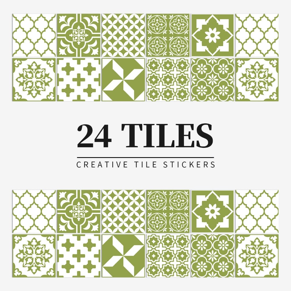 Peel and Stick Tile Backsplash Wall Art Decor Stickers with Mandala Patterns Pack of 24 - Image 5