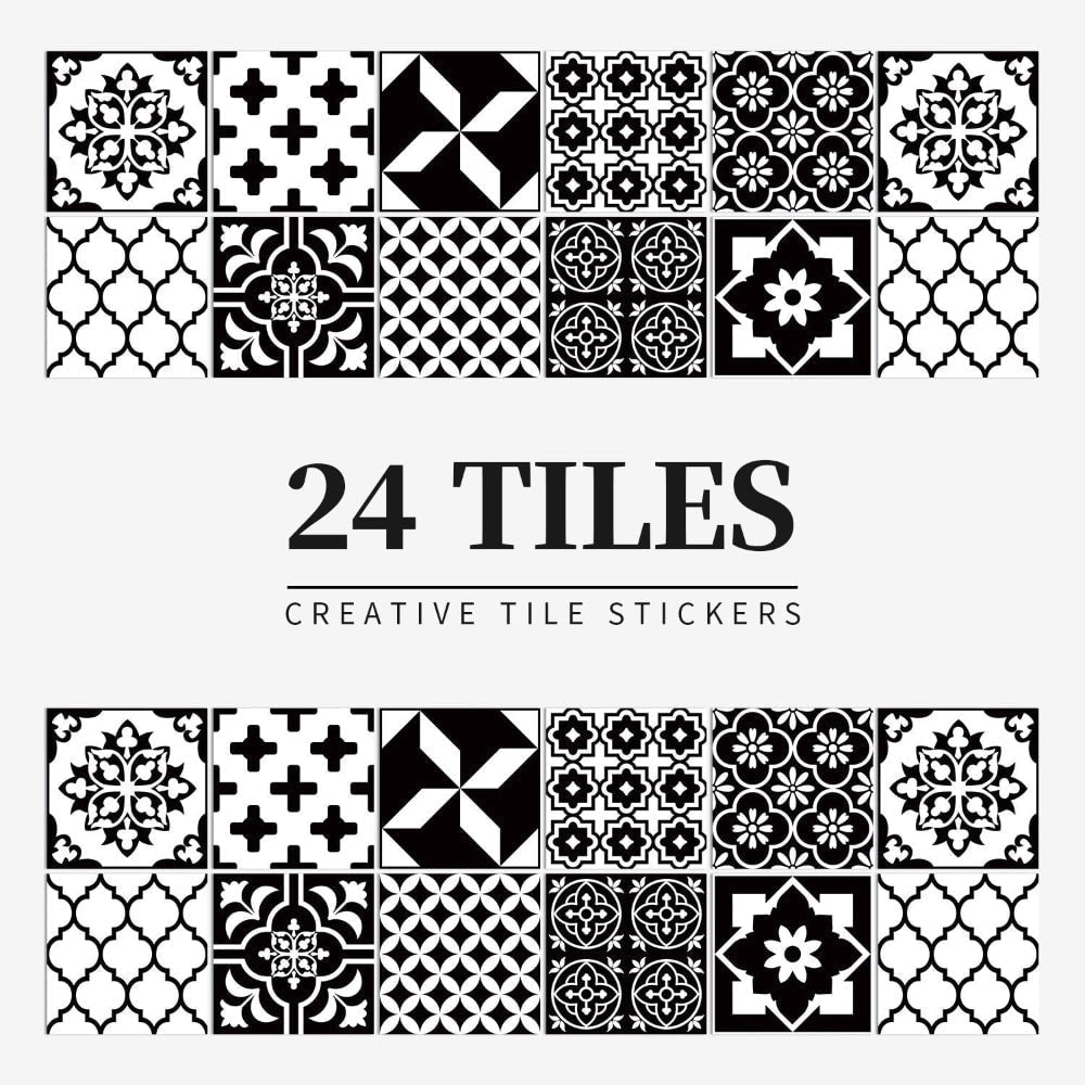 Peel and Stick Tile Backsplash Wall Art Decor Stickers with Mandala Patterns Pack of 24 - Image 6