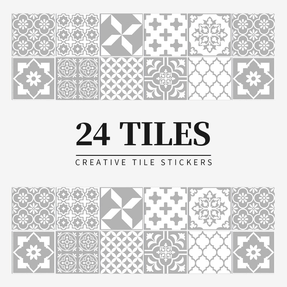 Peel and Stick Tile Backsplash Wall Art Decor Stickers with Mandala Patterns Pack of 24 - Image 7