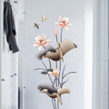 Peel and Stick Wall Decal Sticker with Lotus Flower and Birds Design Waterproof Vinyl Art - Image 5