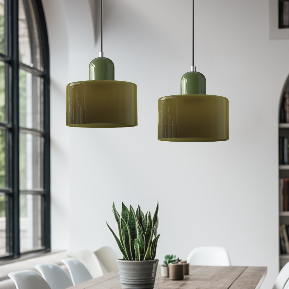 Pendant Light Fixture Modern Lamp Warm White Glass Two Layer Frosted - Image 3