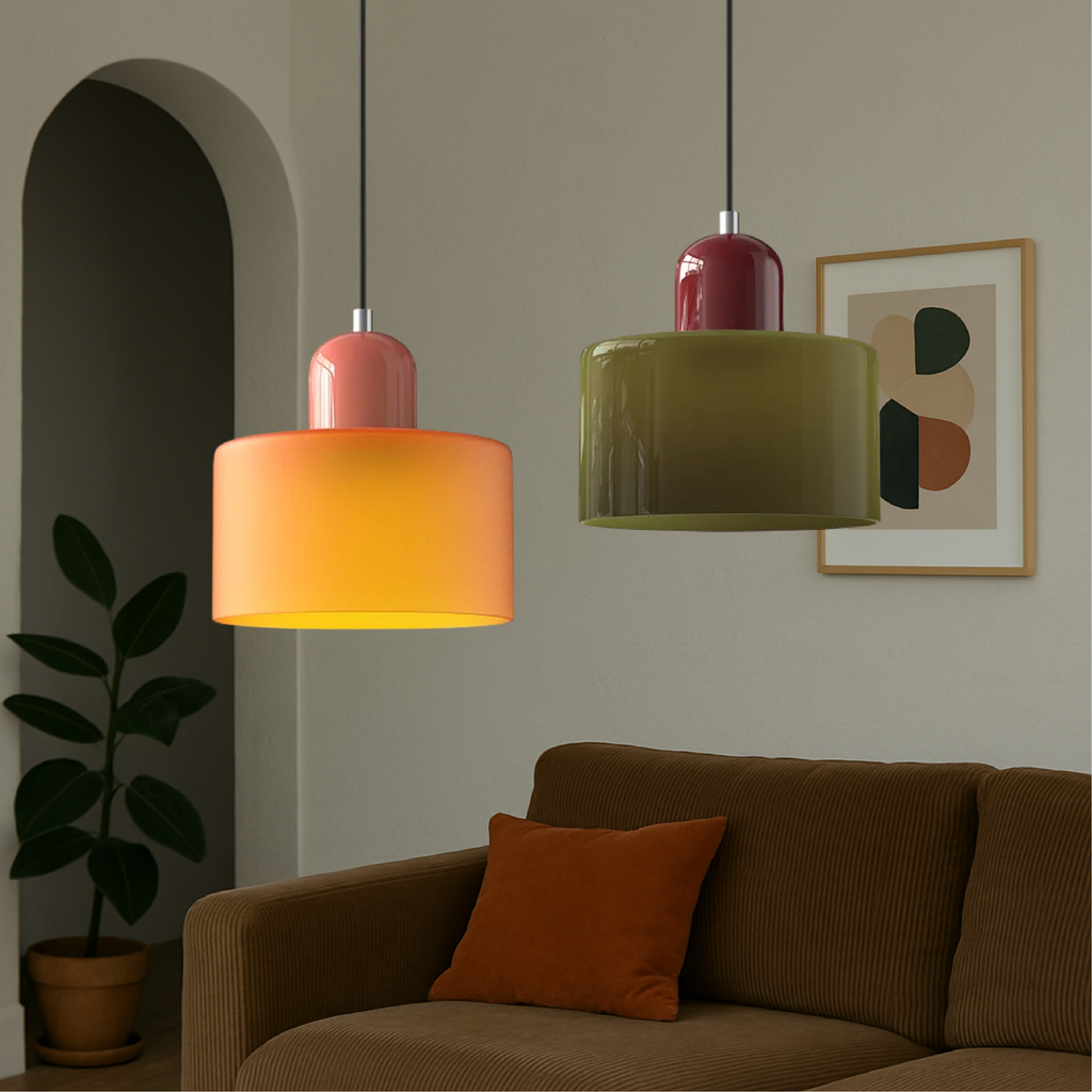 Pendant Light Fixture Modern Lamp Warm White Glass Two Layer Frosted - Image 4