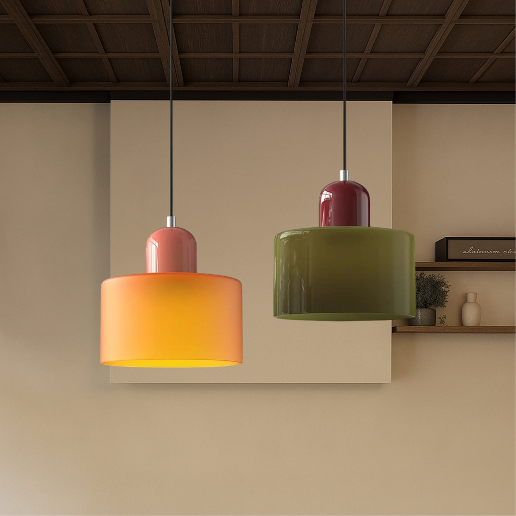 Pendant Light Fixture Modern Lamp Warm White Glass Two Layer Frosted - Image 5