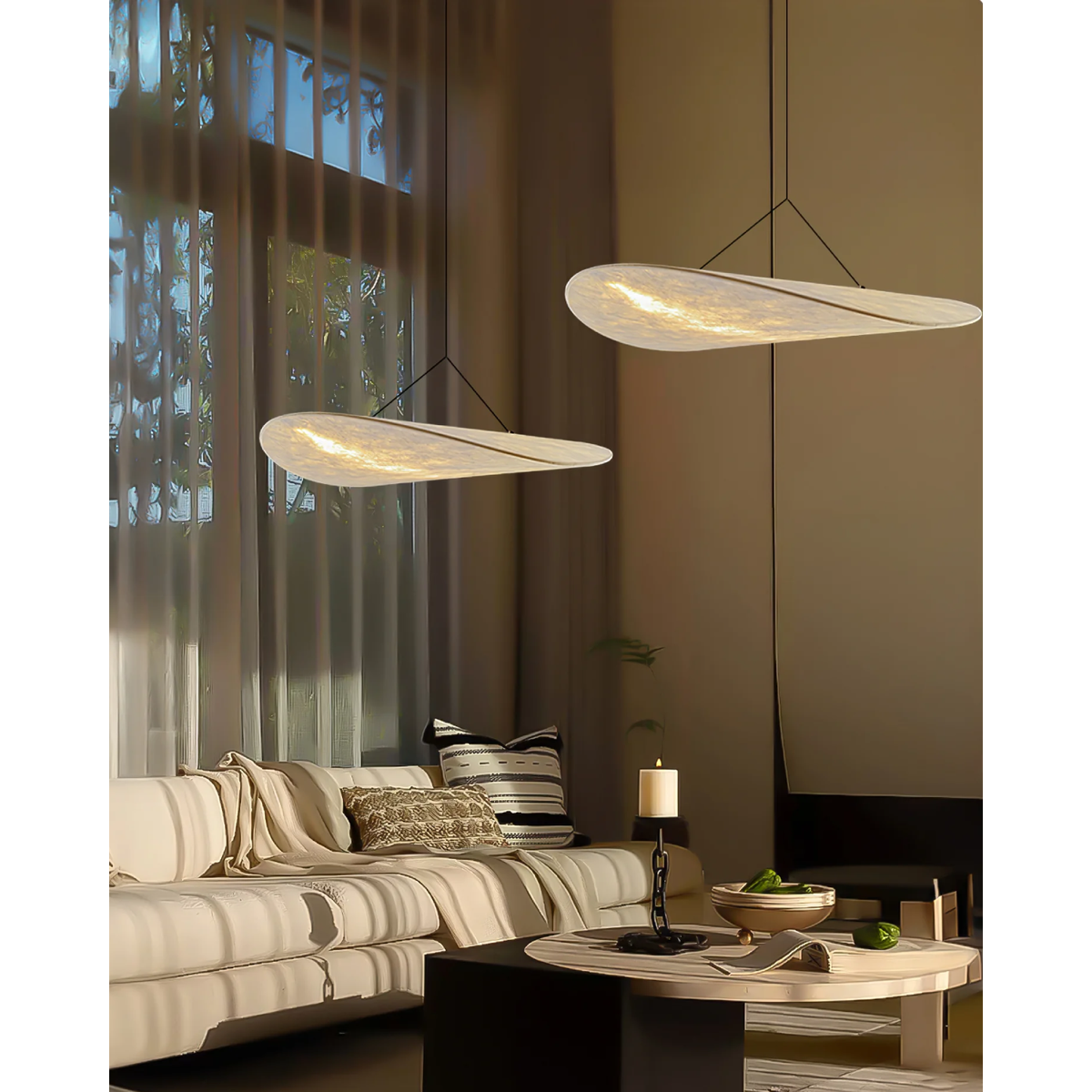 Pendant Light Fixture with Organic Wavy Shade for Kitchen Island and Hanging Spaces - Image 2