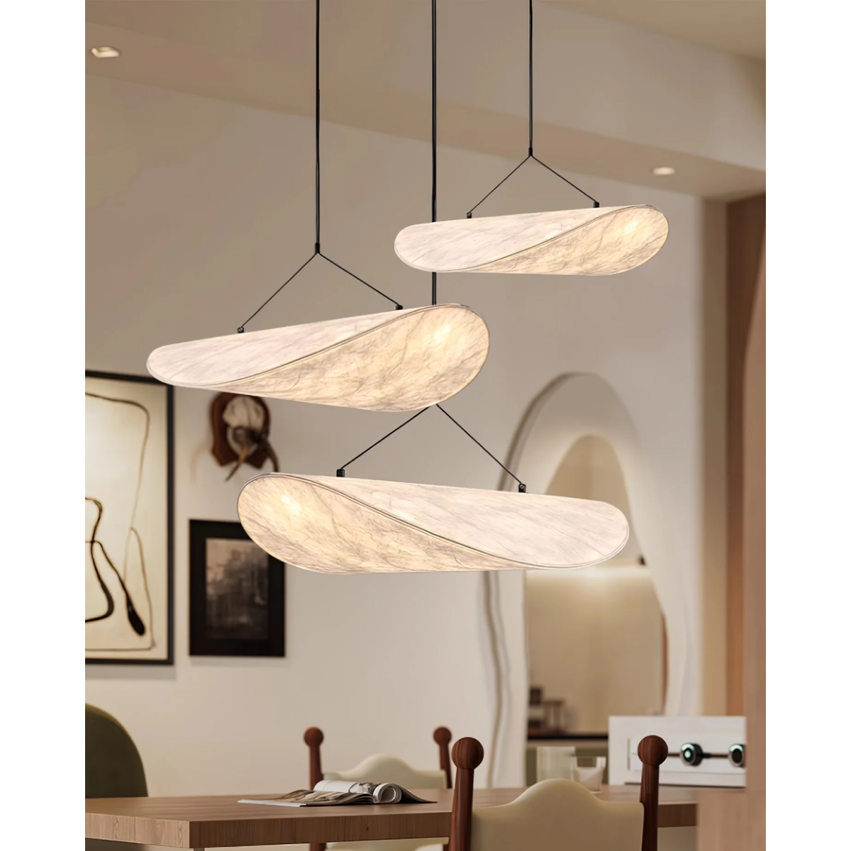 Pendant Light Fixture with Organic Wavy Shade for Kitchen Island and Hanging Spaces - Image 6