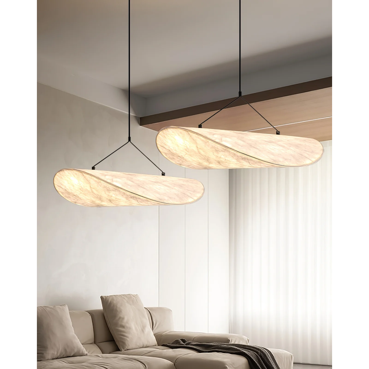 Pendant Light Fixture with Organic Wavy Shade for Kitchen Island and Hanging Spaces - Image 8