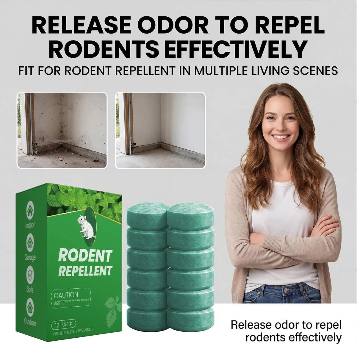 Peppermint Oil Rodent Repellent and Mouse Deterrent Tablets Natural 12-Pack - Image 5