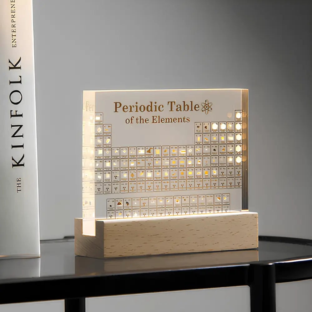 Periodic Table with Real Elements Acrylic LED Display Educational Gift - Image 2