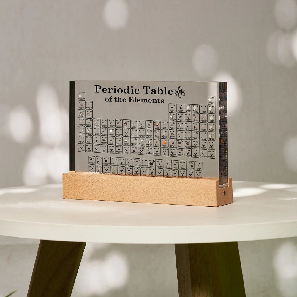 Periodic Table with Real Elements Acrylic LED Display Educational Gift - Image 9