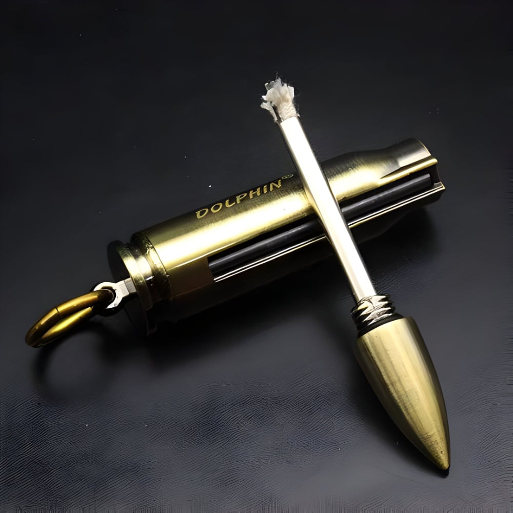 Permanent Match Lighter Fire Starter with Waterproof Metal Construction and Keychain Clip - Image 1